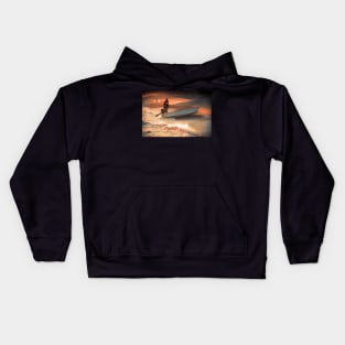 Fisherman on Sunset Coast Kids Hoodie